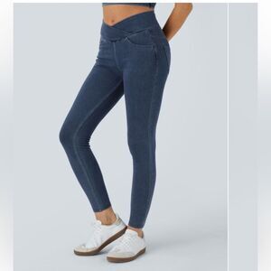 Halara flex high-waist cross-over jeans